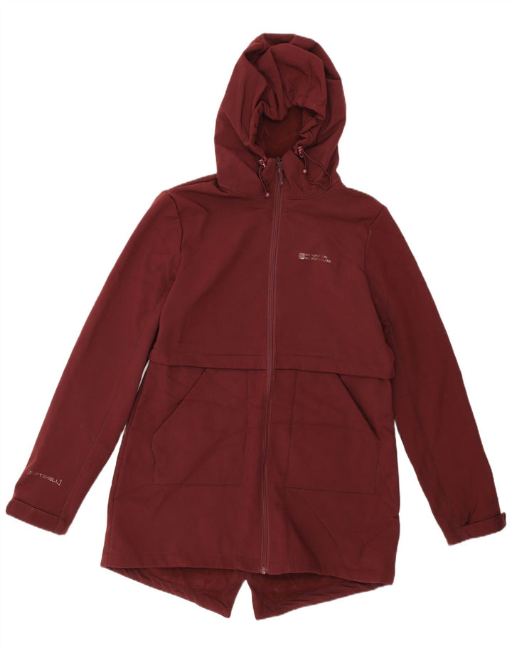 MOUNTAIN WAREHOUSE Womens Hooded Windbreaker Jacket UK 12 Medium  Burgundy