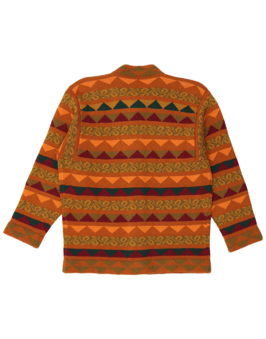 VINTAGE ženski pleteni dvodijelni komplet suknji UK 14 Srednje W28 Smeđi geometrijski