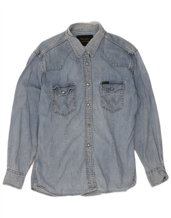 Wrangler ženska traper košulja UK 14 Large Blue