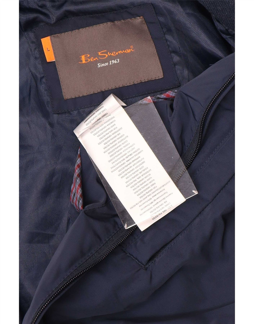 Ben Sherman muška bomber jakna UK 40 veliki tamnoplavi poliester