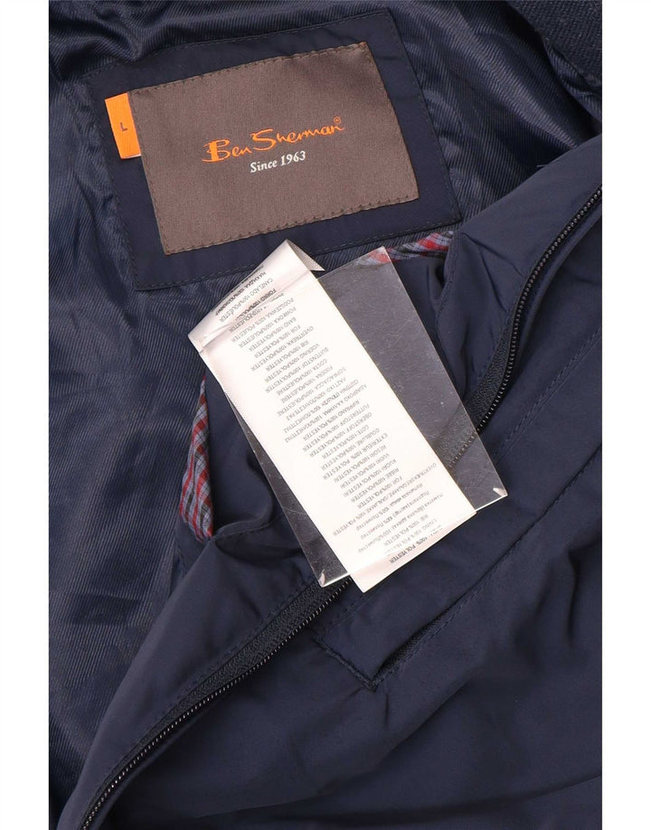 Ben Sherman muška bomber jakna UK 40 veliki tamnoplavi poliester