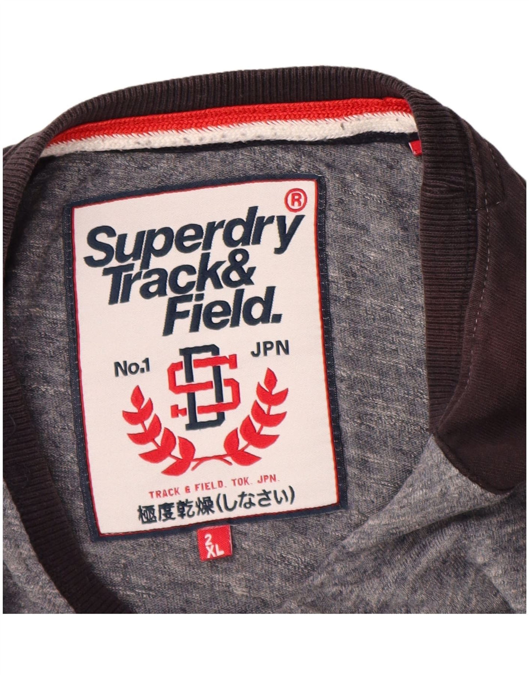 SUPERDRY muška grafička majica dugih rukava 2XL sivi pamuk u blokovima boja