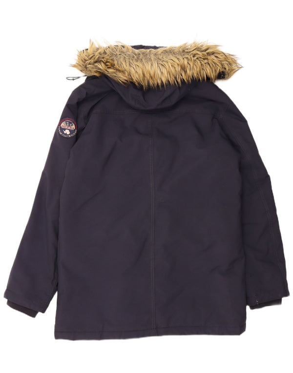 Napapijri muška jakna parka s kapuljačom Geographic UK 42 XL tamnoplavi poliamid