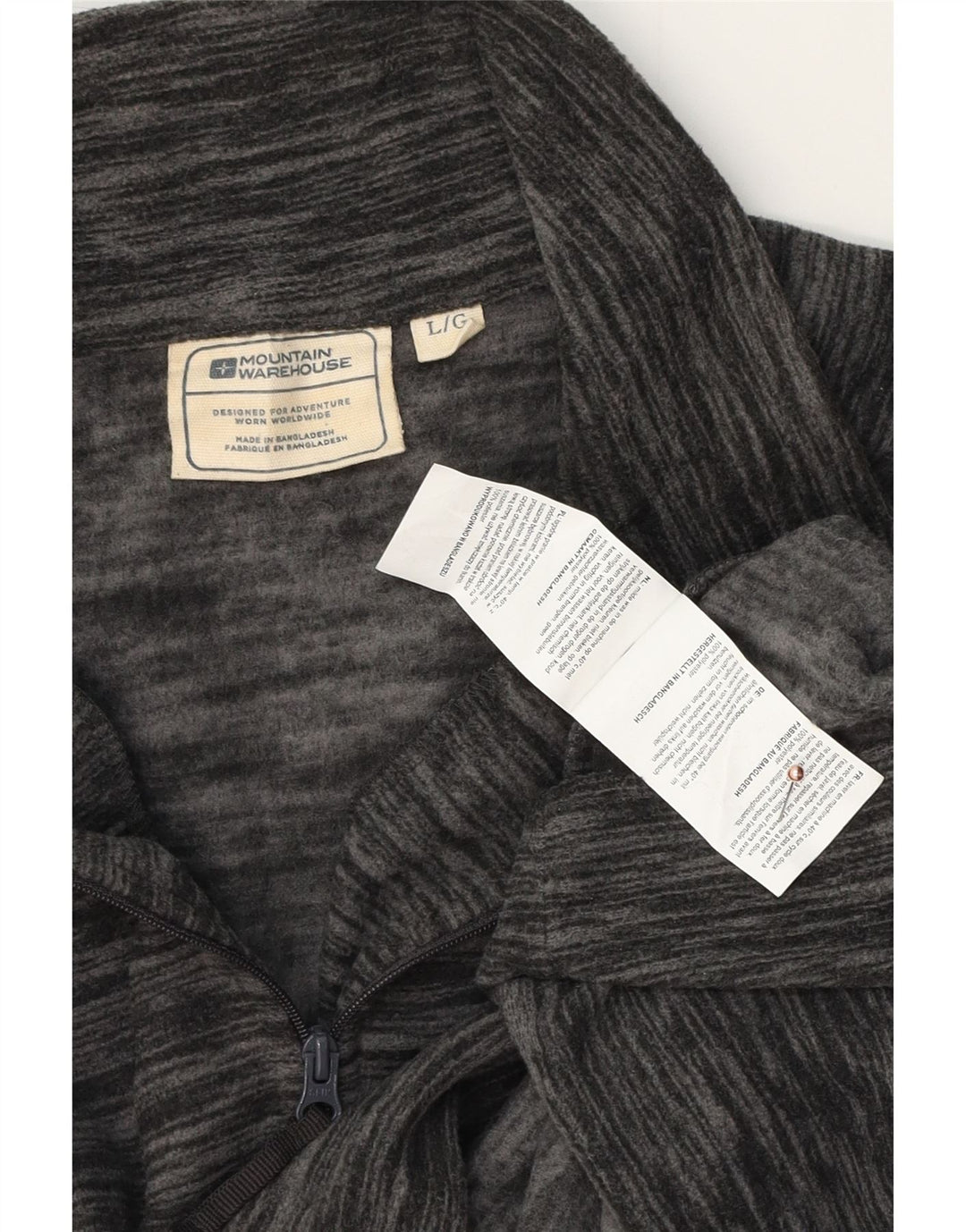 MOUNTAIN WAREHOUSE Muški džemper od flisa s patentnim izrezom, velike sive pruge