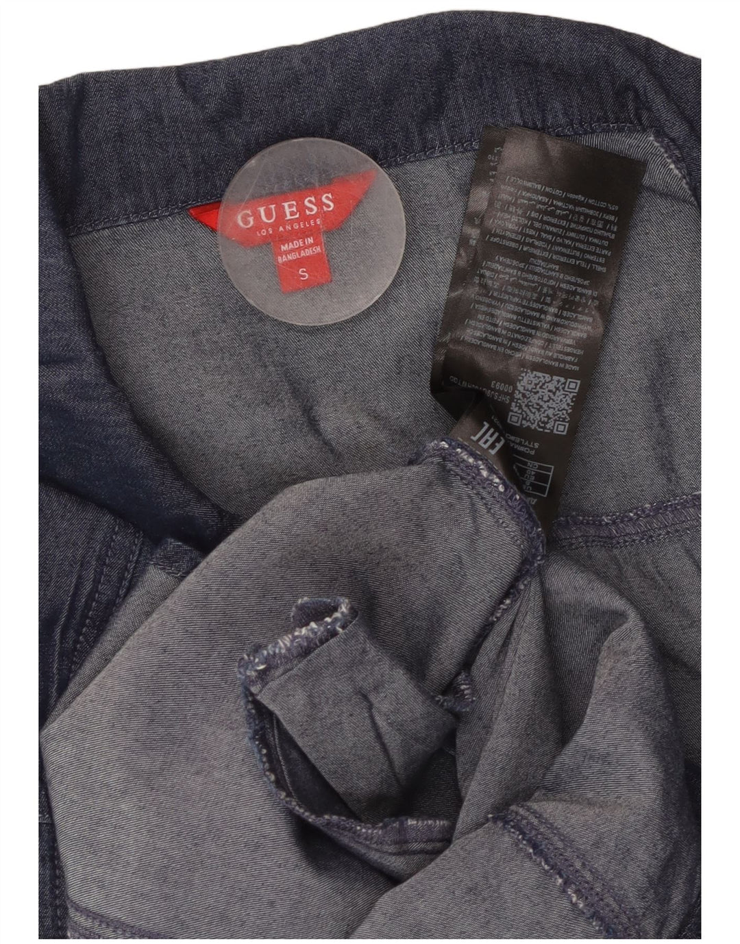 GUESS Ženska traper košulja haljina 3/4 rukava UK 10 Mala tamnoplava pamuk