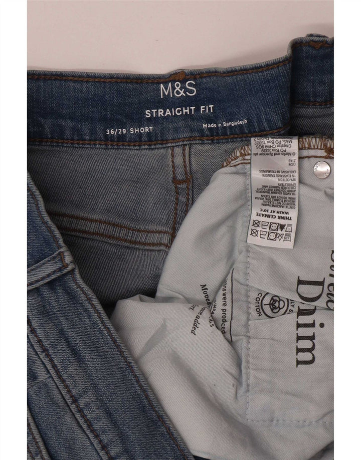 Marks & Spencer muške kratke ravne traperice W36 L29 plavi pamuk