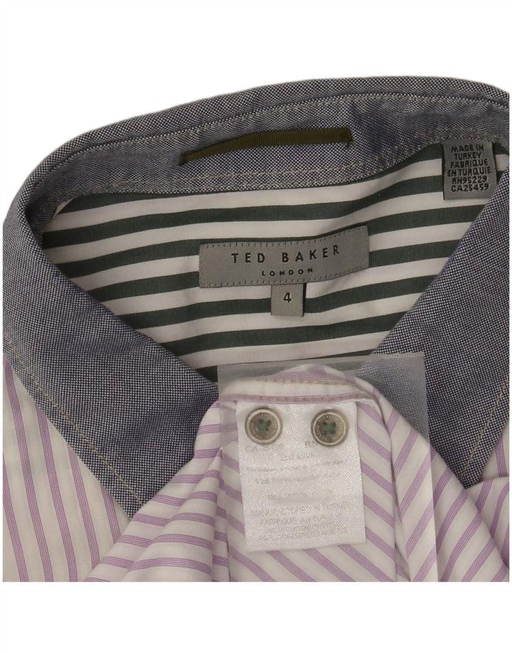 Ted Baker muška košulja veličine 4, pamuk s velikim ljubičastim prugama