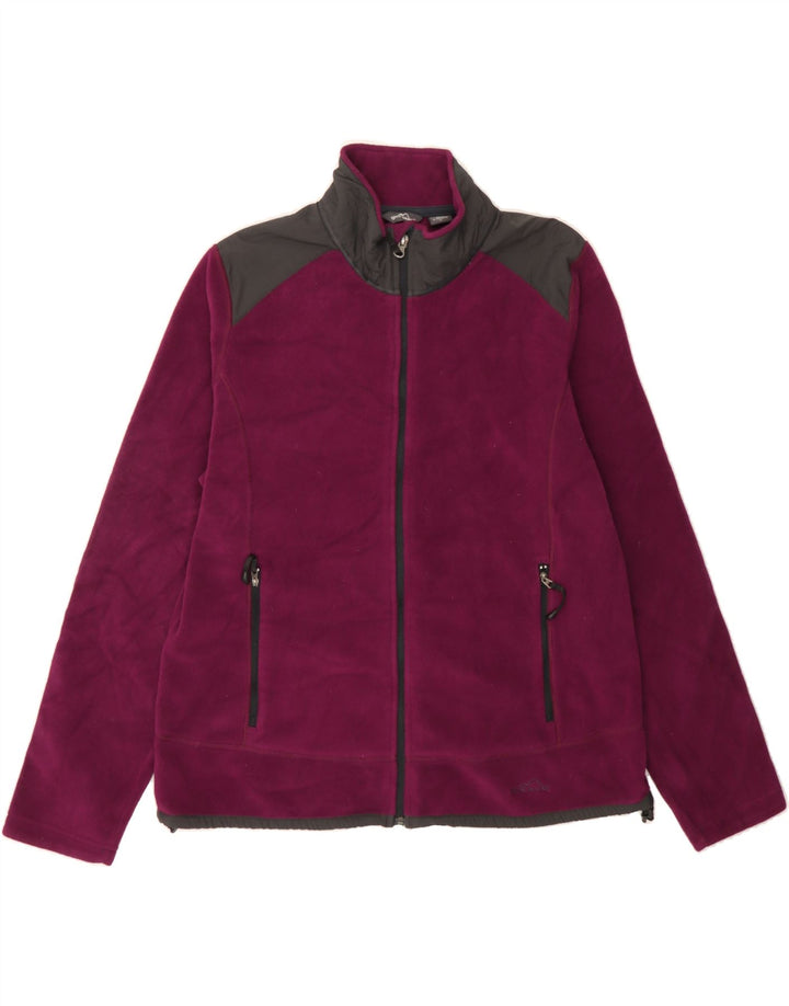 EDDIE BAUER Womens Fleece Jacket UK 18 XL Purple Colourblock Polyester Vintage Eddie Bauer and Second-Hand Eddie Bauer from Messina Hembry 