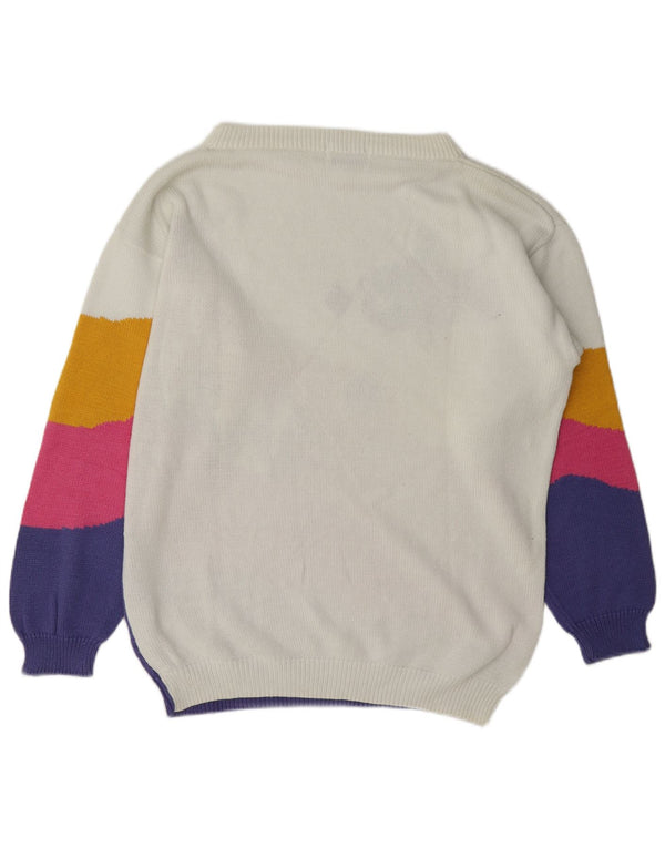Vintage ženski džemper s lađastim izrezom EU 46/48 XL bijela boja