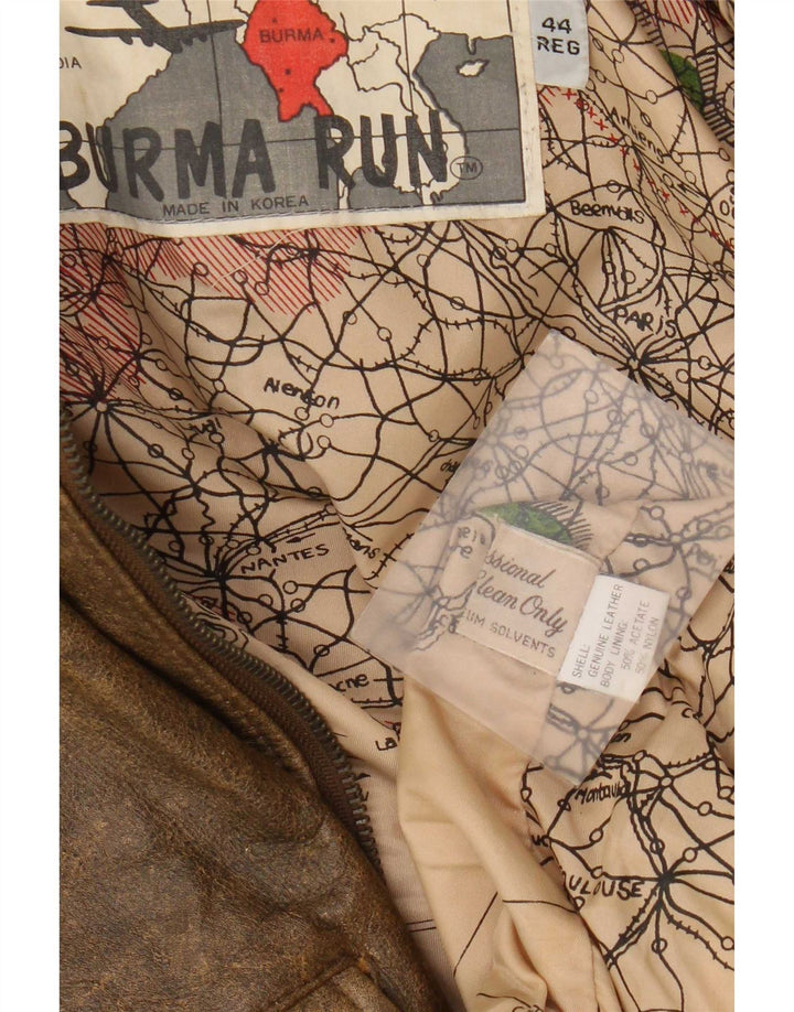 Vintage muška vojna kožna jakna IT 44 XS smeđa