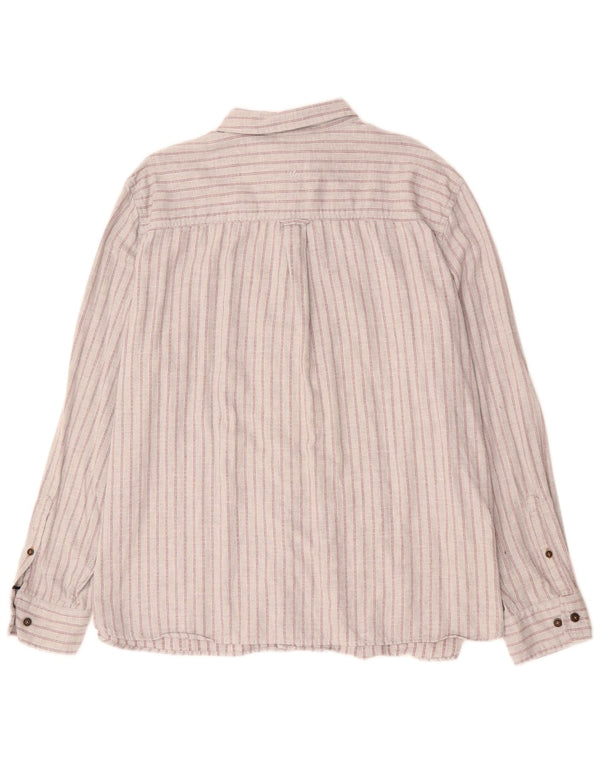 FAT FACE Mens Shirt 3XL Grey Striped Cotton