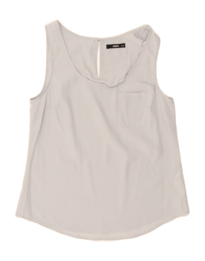 OASIS Womens Sleeveless Blouse Top UK 10 Small Grey Polyester Vintage Oasis and Second-Hand Oasis from Messina Hembry 