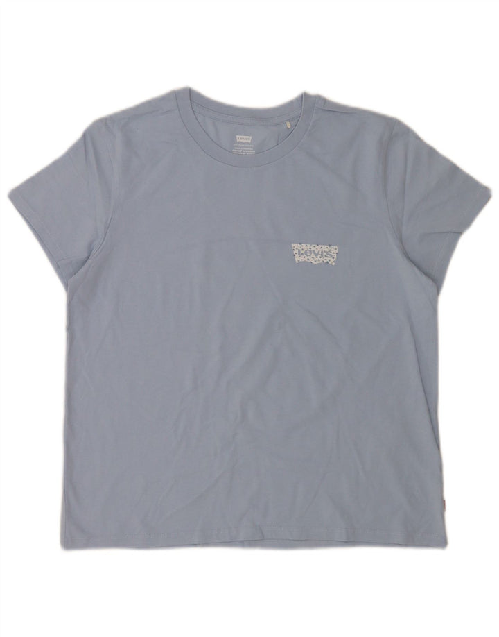 Levi's ženska majica kratkih rukava UK 16 Large Blue Cotton