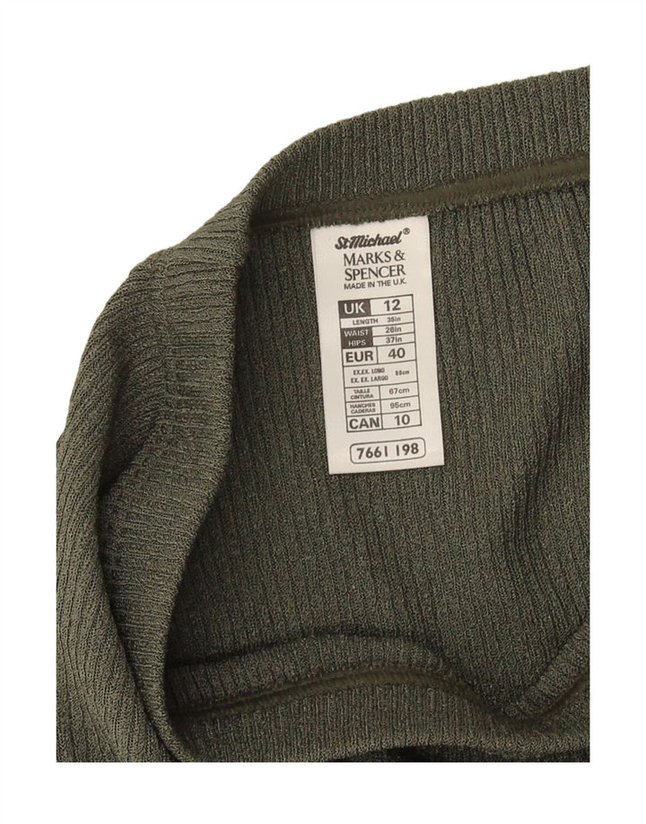 Marks & Spencer ženska pletena midi suknja UK 12 srednje veličine W28 kaki poliester