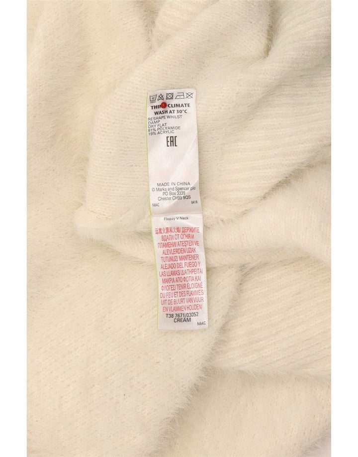 Marks & Spencer ženski džemper s V-izrezom UK 16 Large Off White