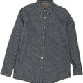 EDDIE BAUER Mens Relaxed Fit Shirt Large Navy Blue Check Cotton Vintage Eddie Bauer and Second-Hand Eddie Bauer from Messina Hembry 