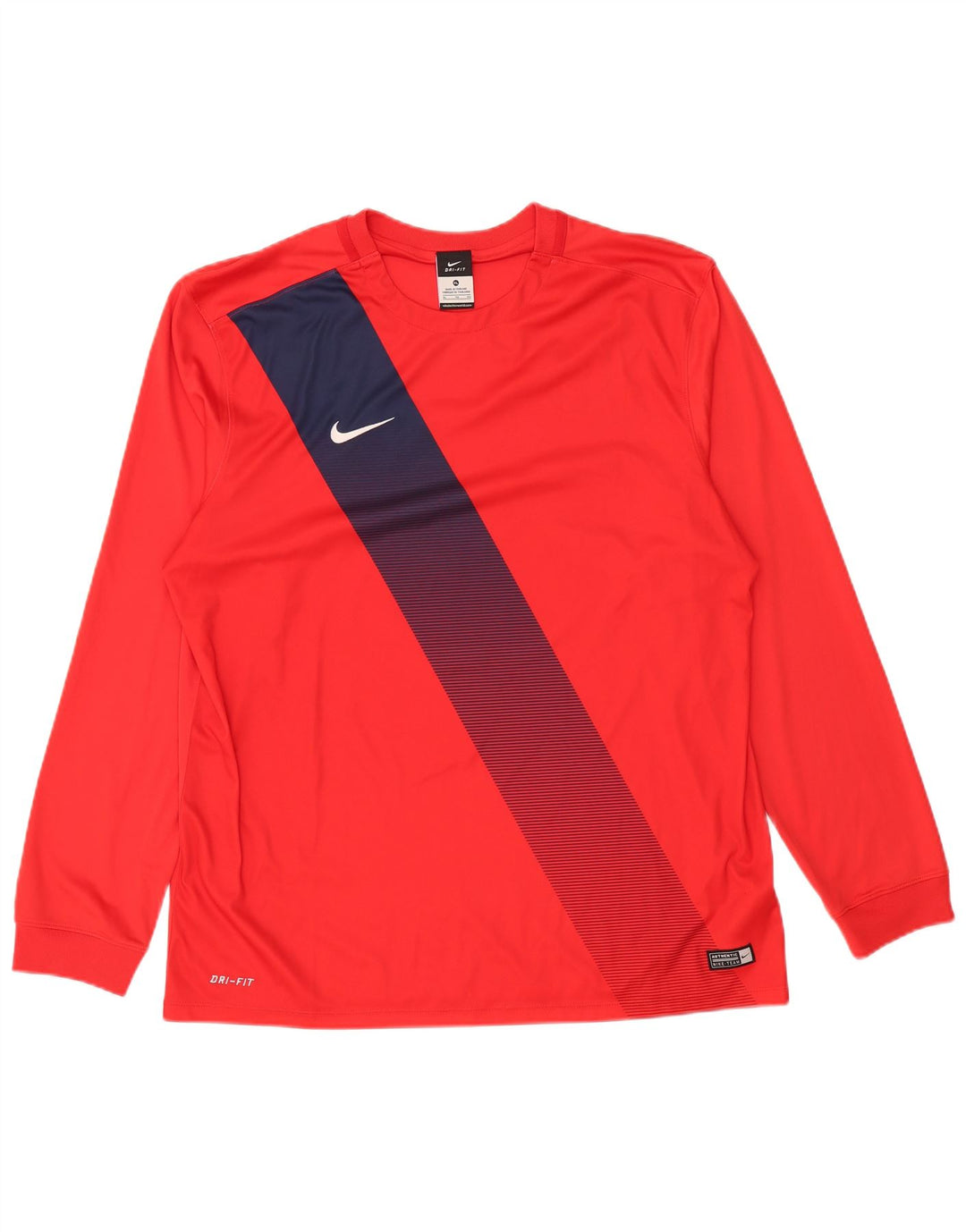 NIKE muška Dri Fit majica s dugim rukavima XL, crveni poliester u boji