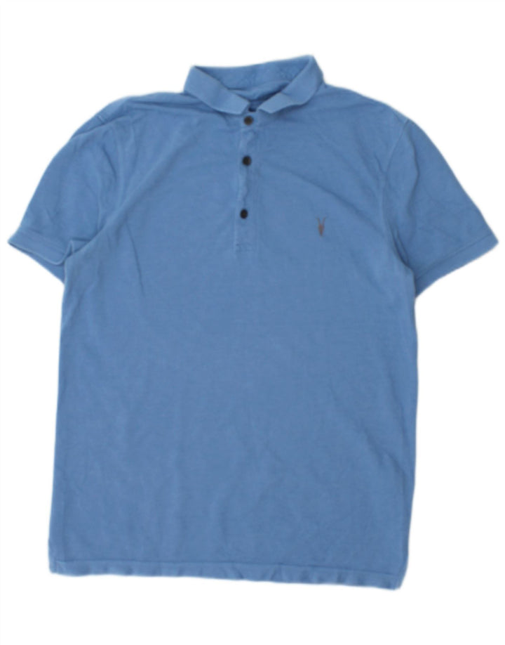 ALL SAINTS Muška polo majica Mala plava pamučna