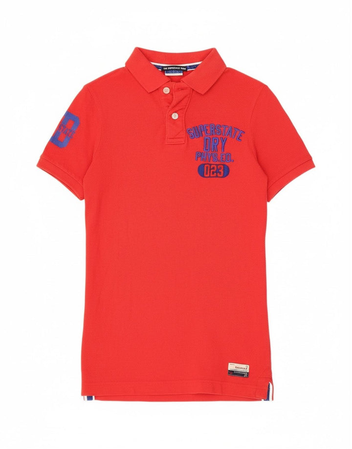 Superdry muška polo majica s grafikom Mala crvena pamuk