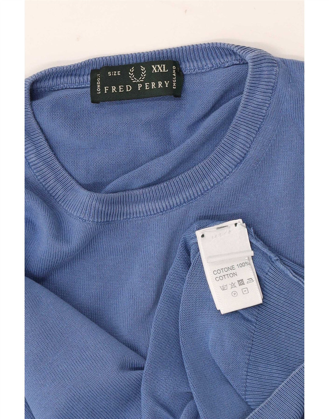 Fred Perry muški pulover s okruglim izrezom 2XL plavi pamuk