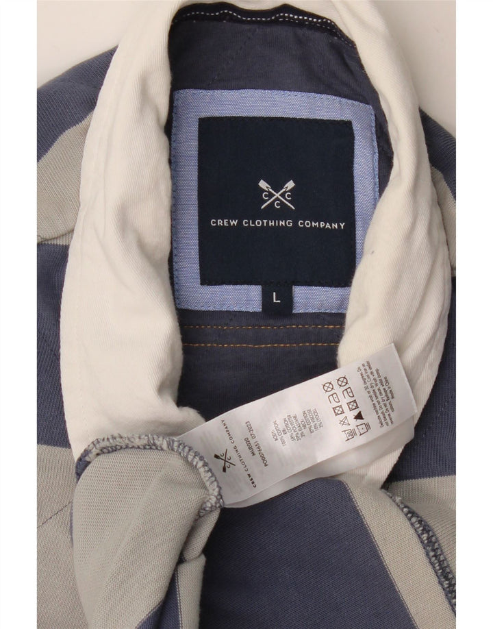 CREW CLOTHING Muška ragbi polo majica dugih rukava s grafičkim motivima, velike sive pruge