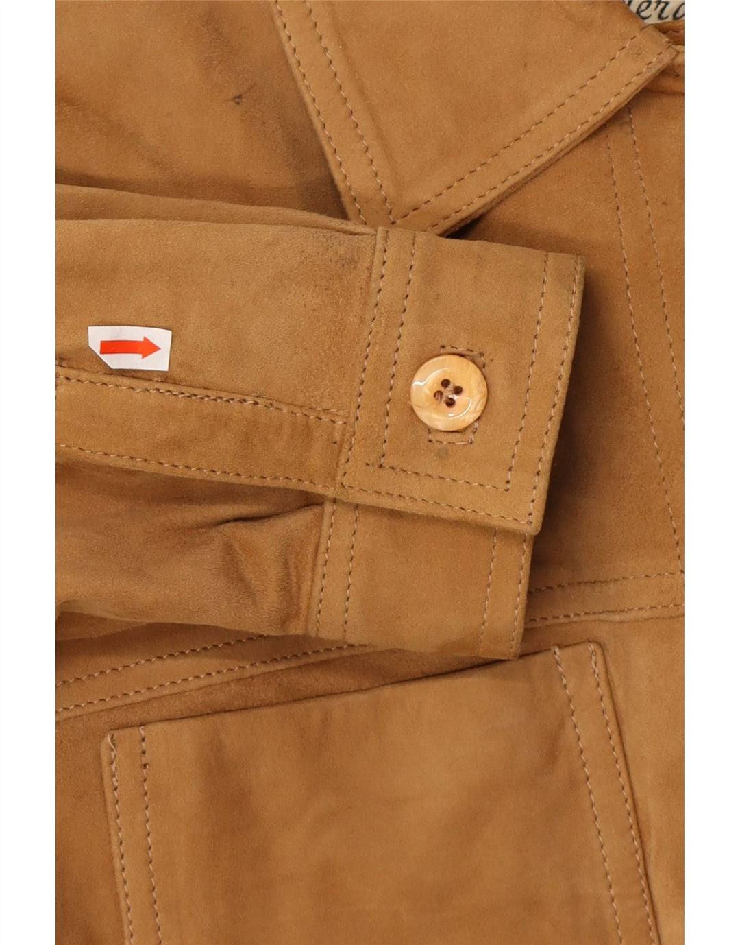 VINTAGE Ženska opuštena jakna od brušene kože UK 18 XL smeđa koža