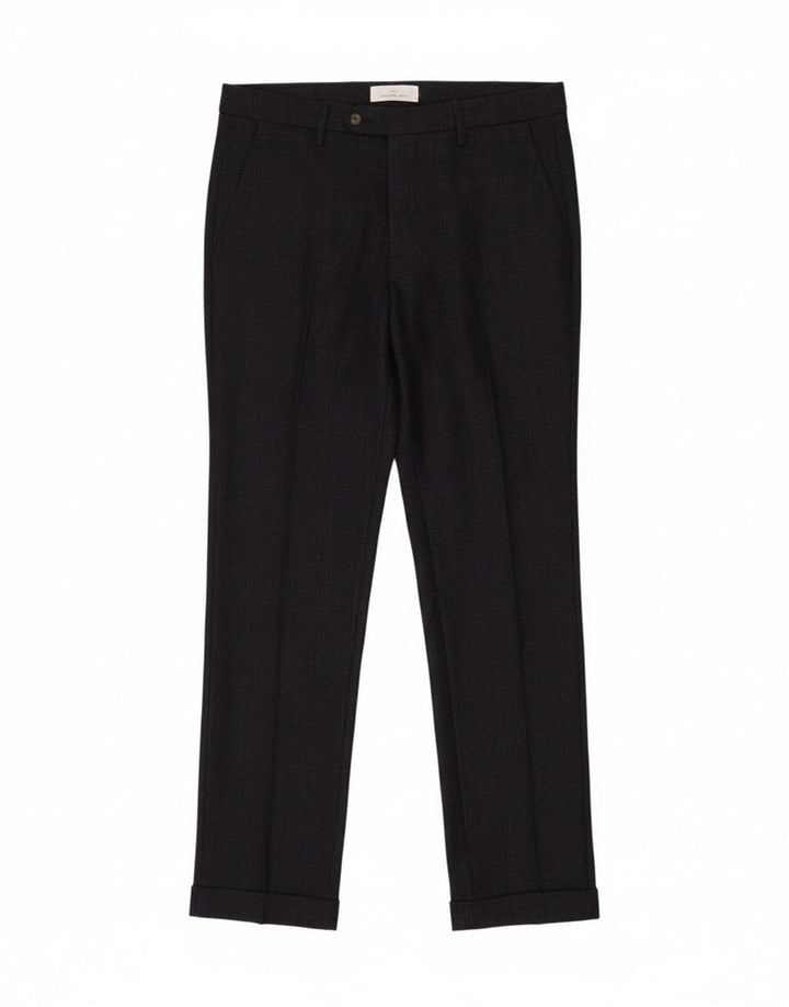MICHAEL COAL Mens Slim Suit Trousers W36 L31 Navy Blue Check Wool Vintage Michael Coal and Second-Hand Michael Coal from Messina Hembry 