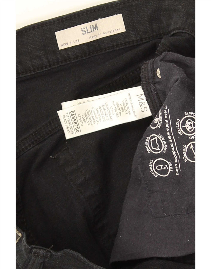 Marks & Spencer muške uske traperice W36 L33 crni pamuk