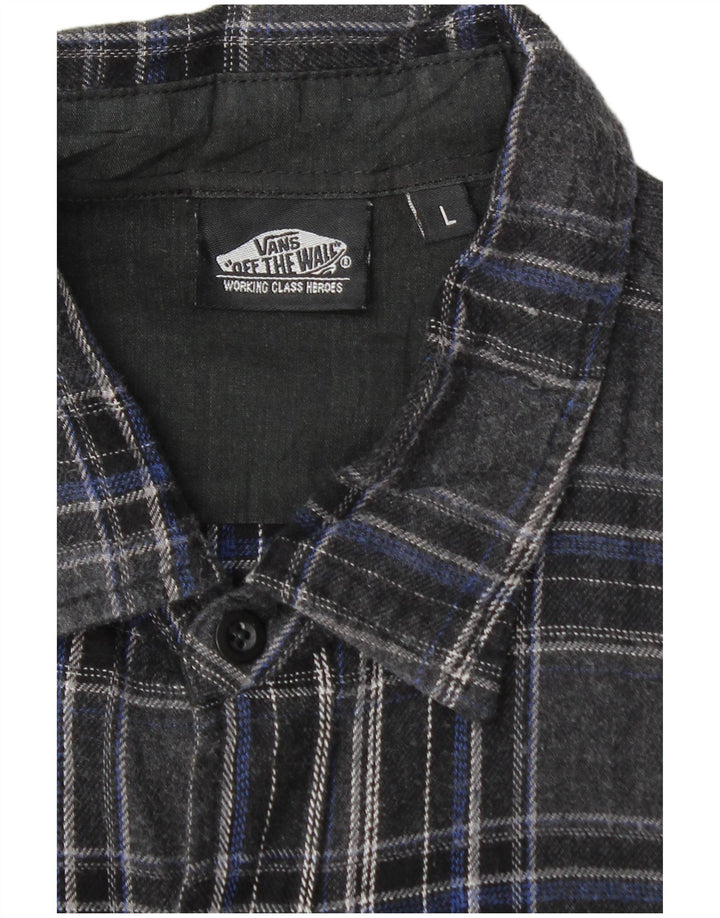 Vans muška flanelska košulja, veliki sivi karirani pamuk