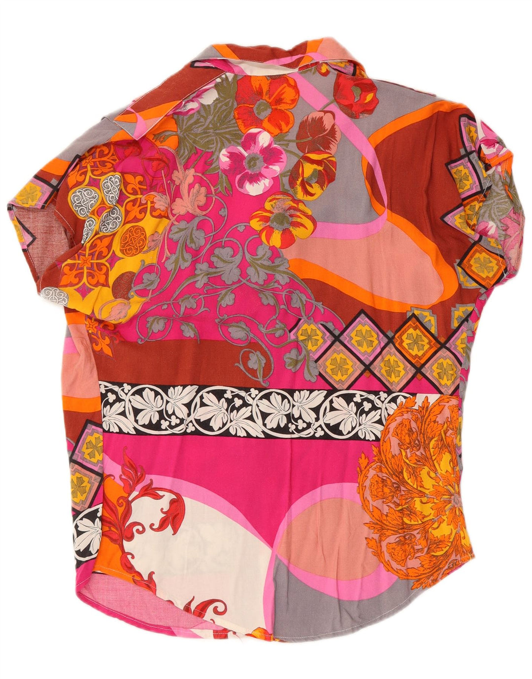 ALBA FORNARI Ženska prevelika košulja UK 10 Small Multicolored Patchwork