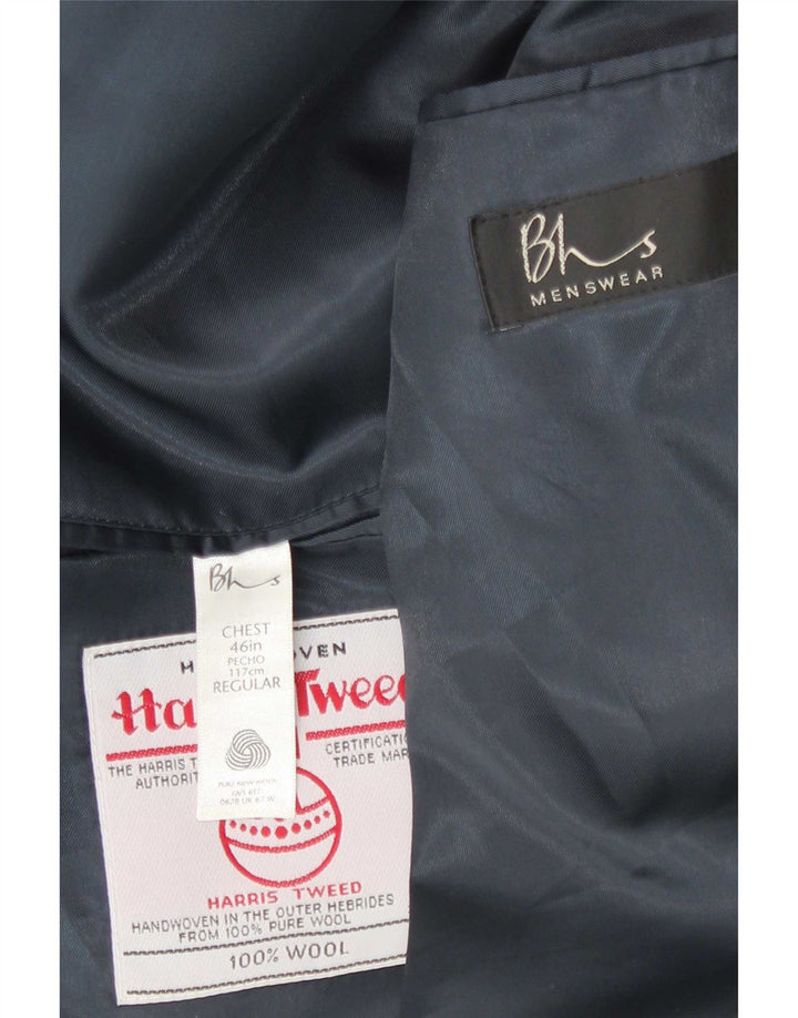Bhs Muška jakna sako od tvida Harris 2 gumba UK 46 3XL Siva vuna