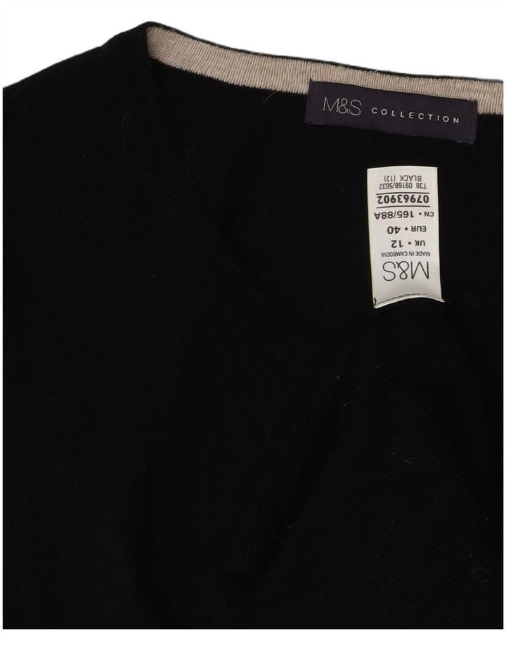 Marks & Spencer ženski kardigan pulover UK 12 Srednja crna viskoza