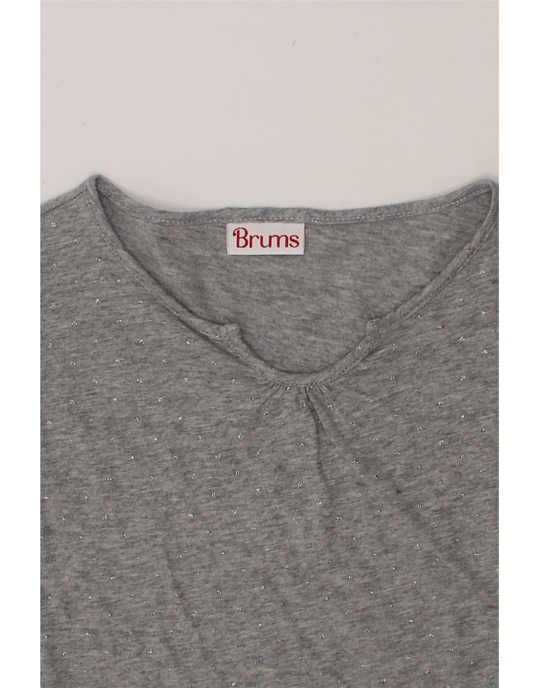 BRUMS Girls Top Long Sleeve 9-10 Years Grey Cotton Vintage Brums and Second-Hand Brums from Messina Hembry 