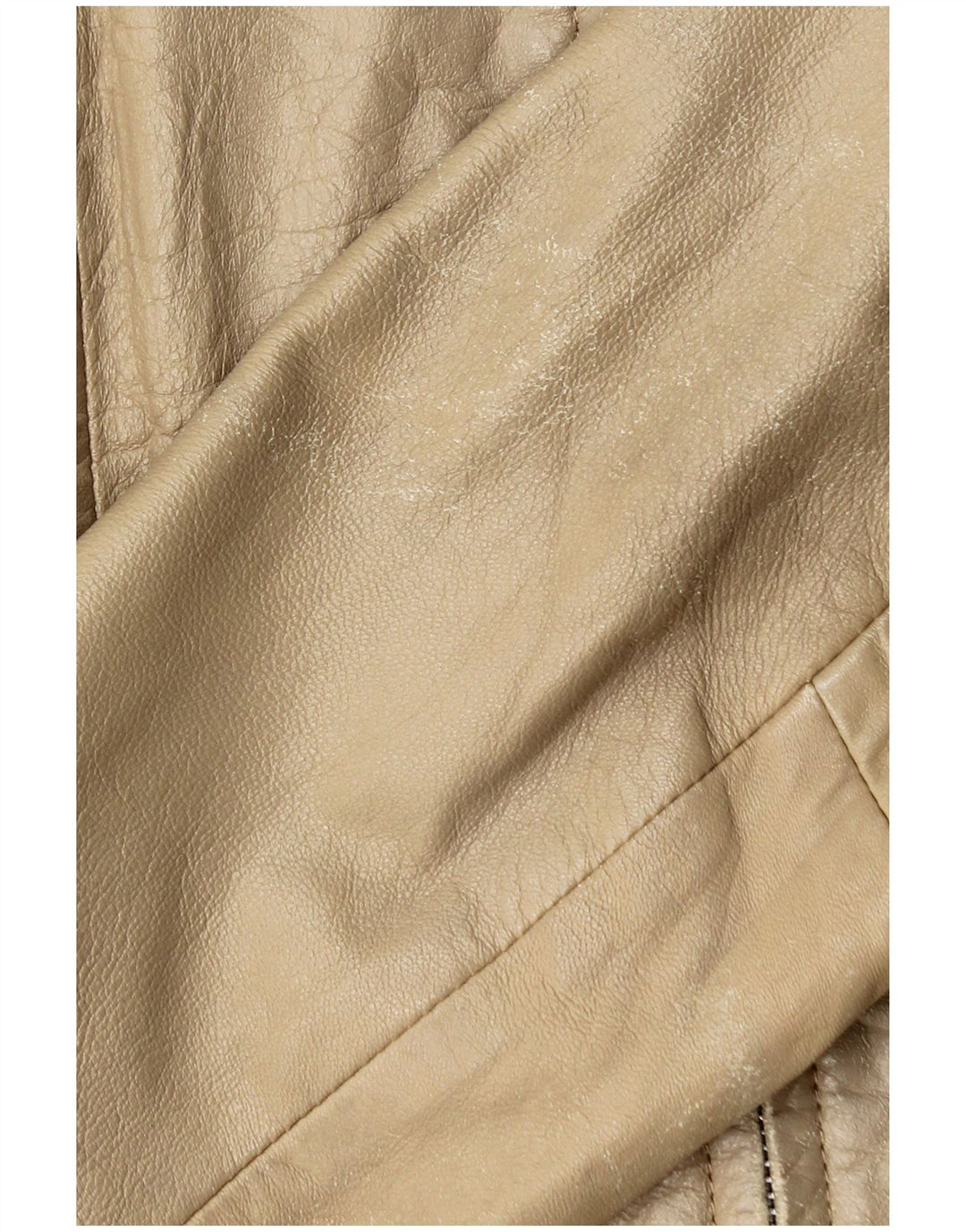 Zara ženska kratka kožna jakna UK 14 velika bež koža