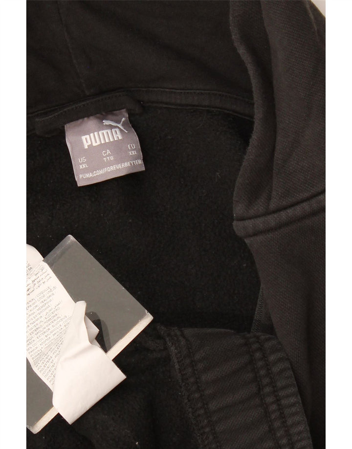 PUMA muški pulover s kapuljačom na patentni zatvarač 2XL crni pamuk u blokovima boja