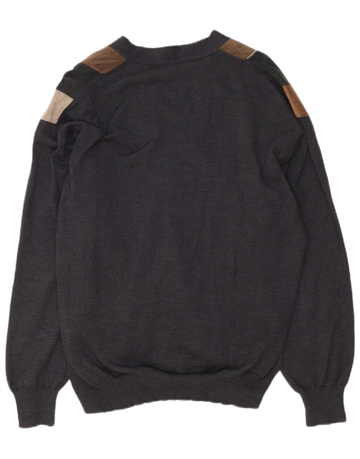 DALMINE Muški kardigan pulover od brušene kože IT 52 Large Grey Colourblock