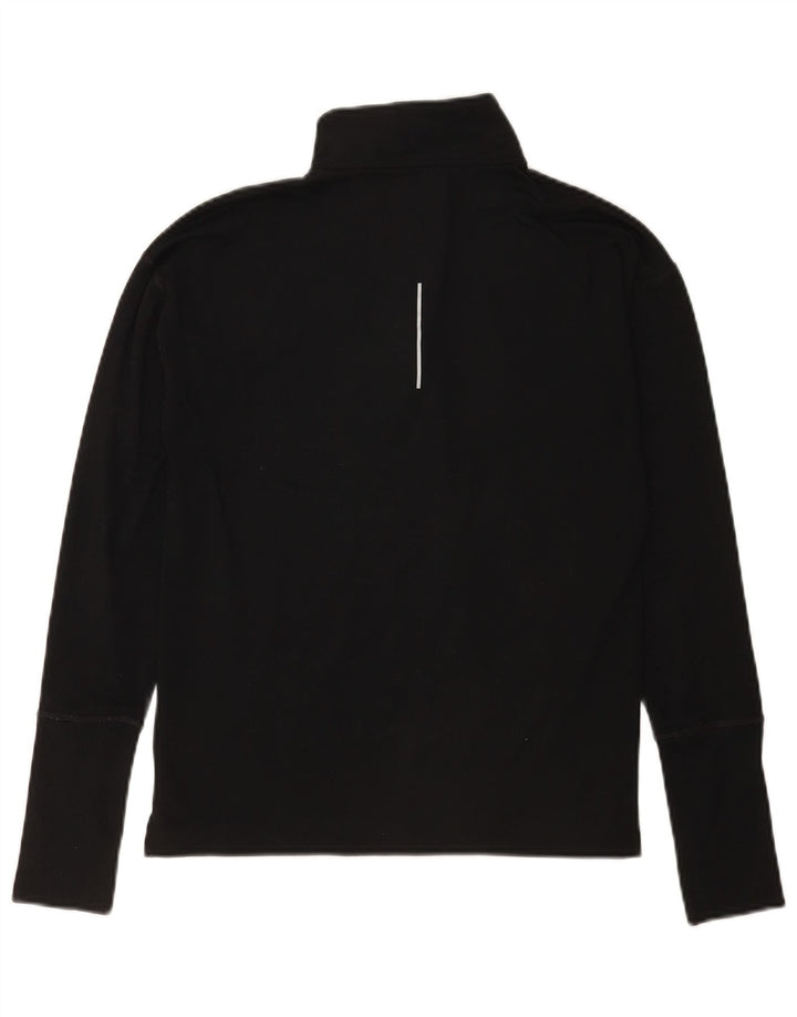Nike Dri Fit majica s dugim rukavima i izrezom s patentnim zatvaračem, crna