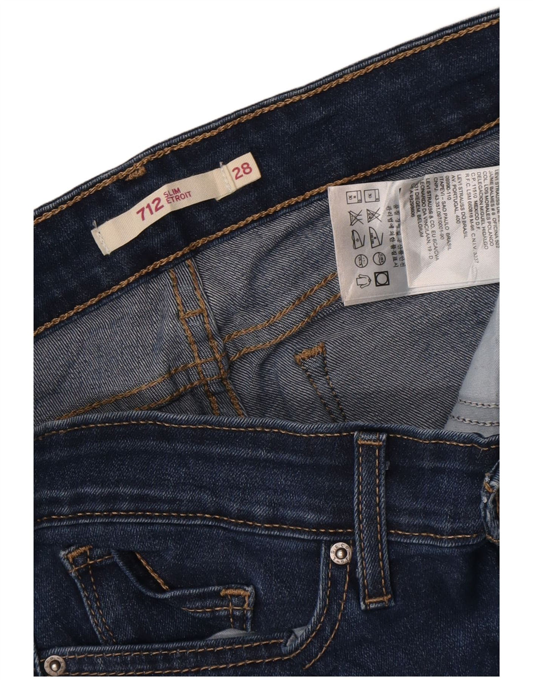Levi's ženske 712 uske traperice W28 L31 plavi pamuk