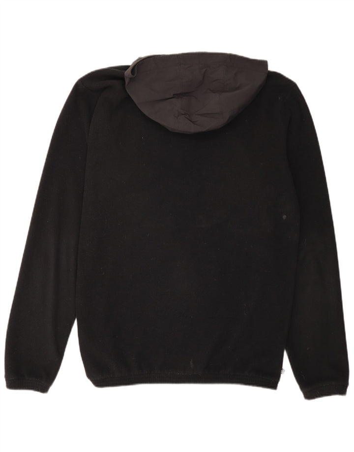 ADIDAS muški džemper od flisa s kapuljačom i izrezom, mali, crne boje