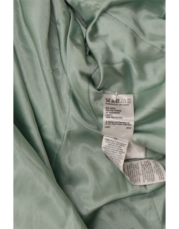 Marks & Spencer ženski kaput s dvostrukim kopčanjem UK 16 Velika zelena vuna