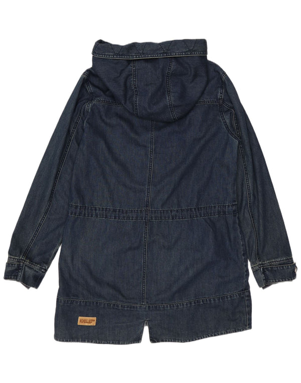 KHUJO ženski duffle kaput s kapuljačom UK 14 srednje tamnoplavi pamuk