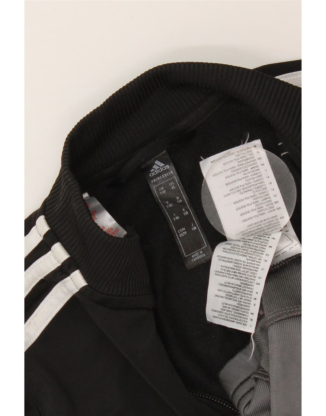 Gornja jakna od trenirke Adidas za dječake 7-8 godina, crna poliesterska boja
