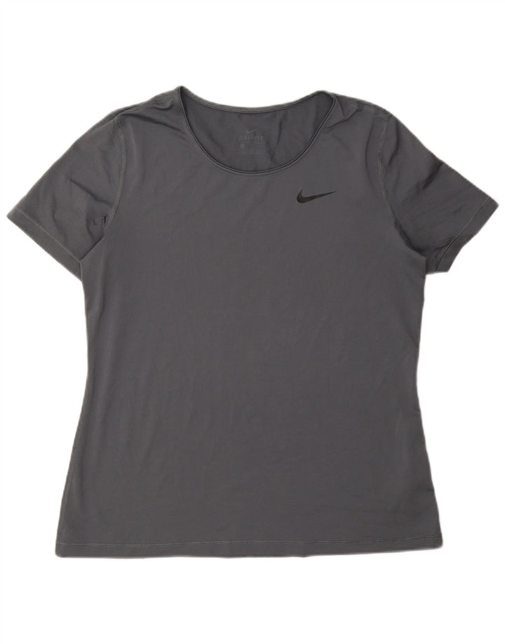 Nike Ženska majica kratkih rukava Dri Fit UK 16 Large Gray Poliester
