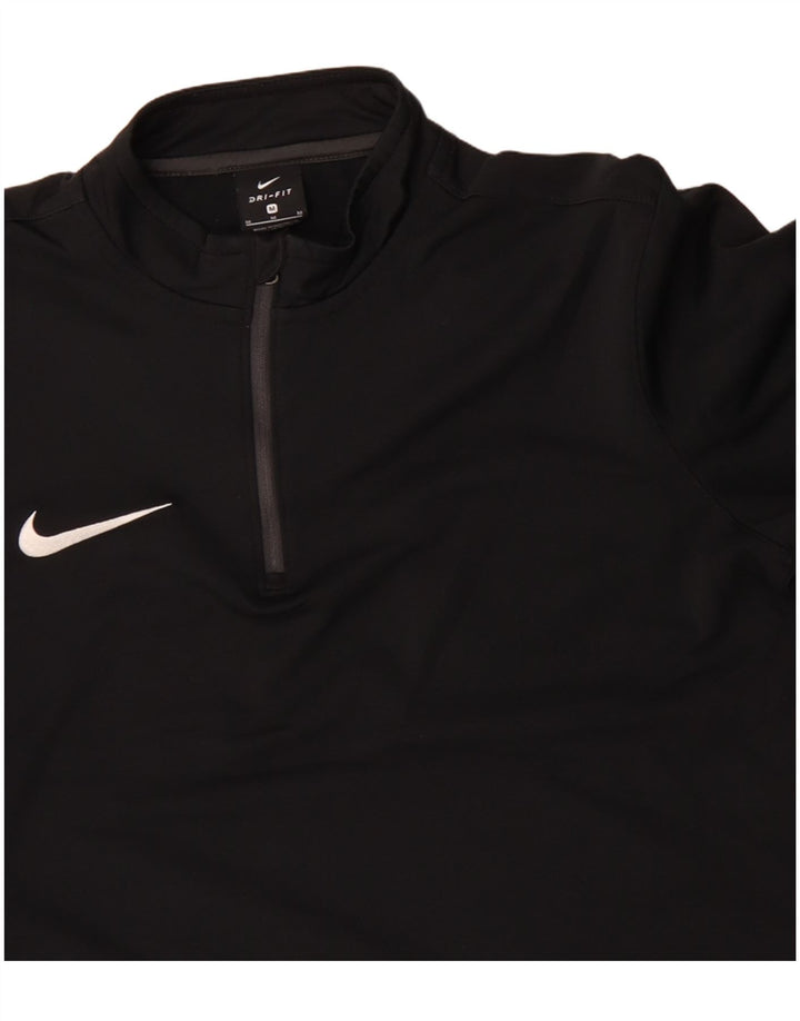 NIKE Muška pulover trenirka Dri Fit s patentnim izrezom, srednji crni poliester