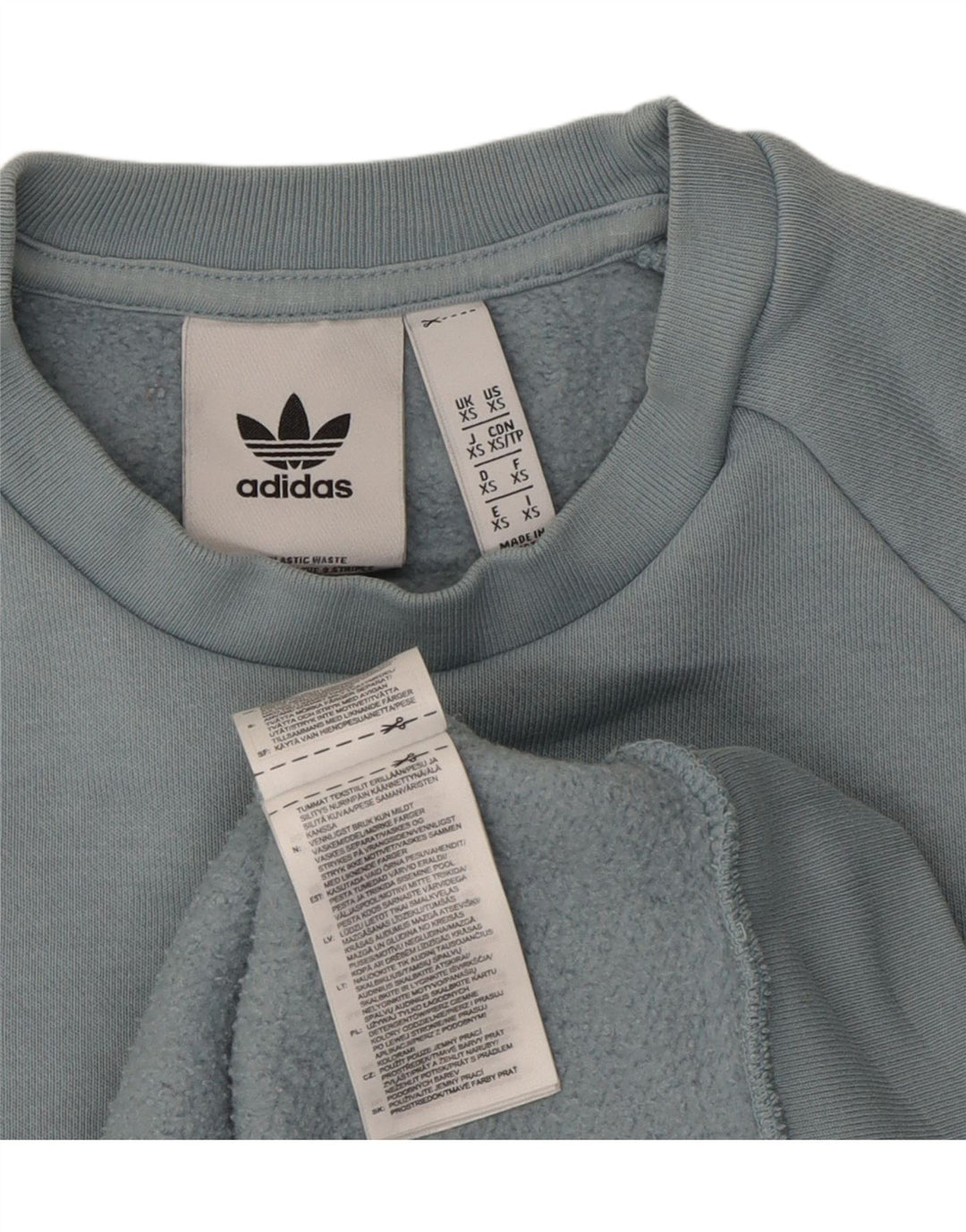 ADIDAS Mens Sweatshirt Jumper XS Blue Cotton Vintage Adidas and Second-Hand Adidas from Messina Hembry 
