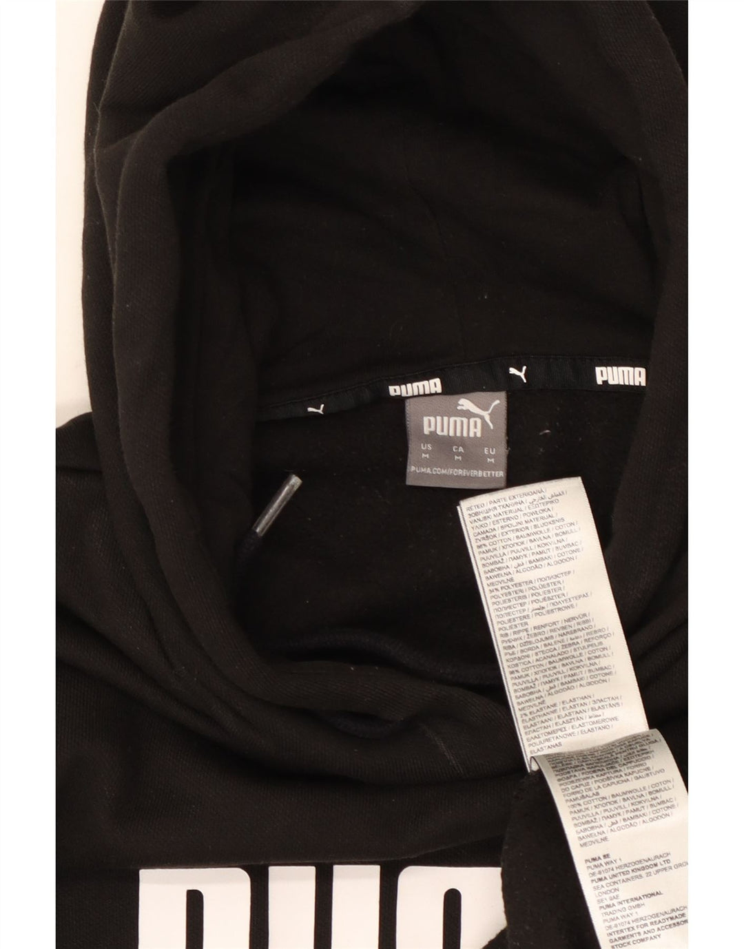 PUMA Ženska majica s kapuljačom s kapuljačom UK 14 Srednje crni pamuk