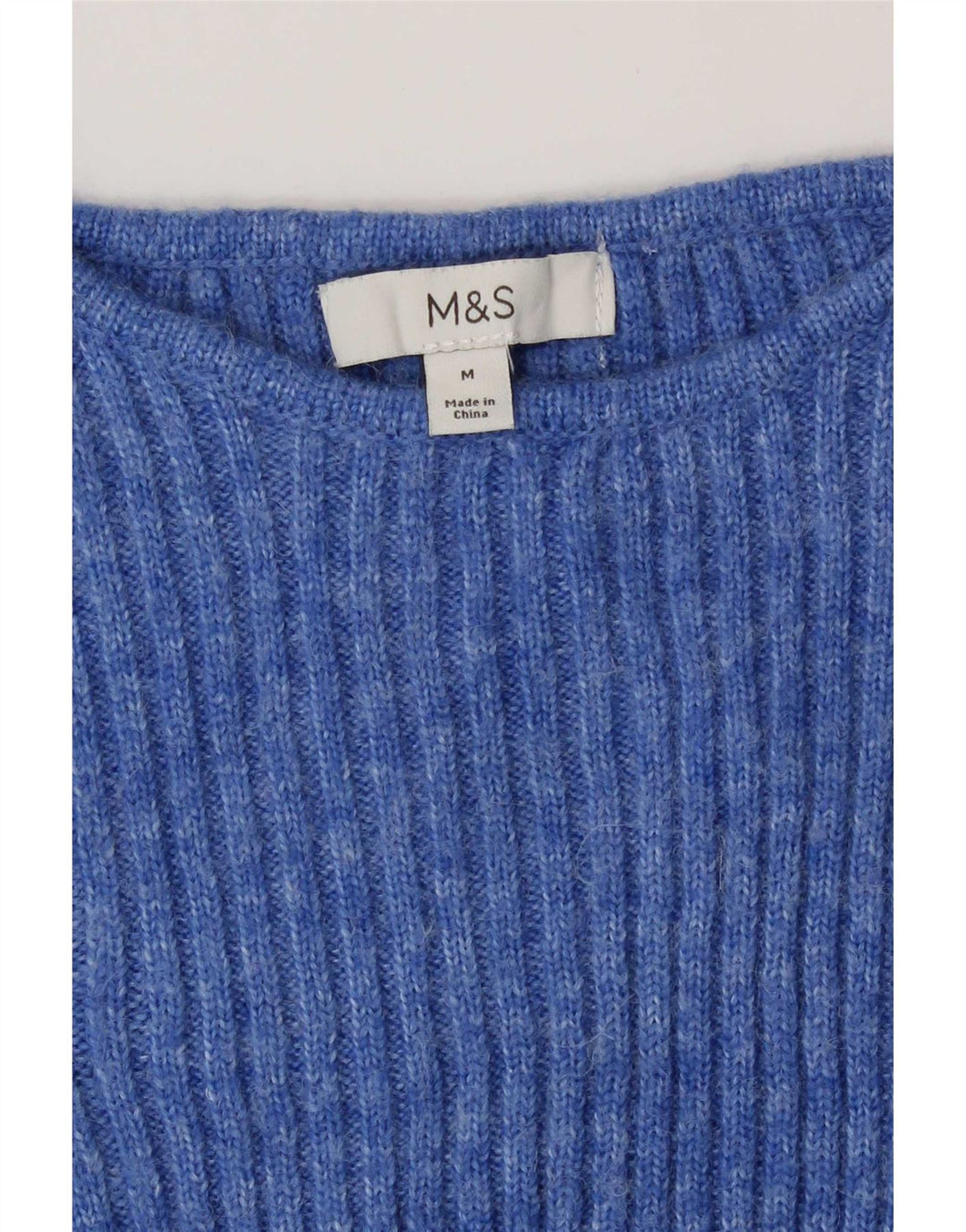 Marks & Spencer ženski džemper s veznim izrezom UK 14 Srednje plava