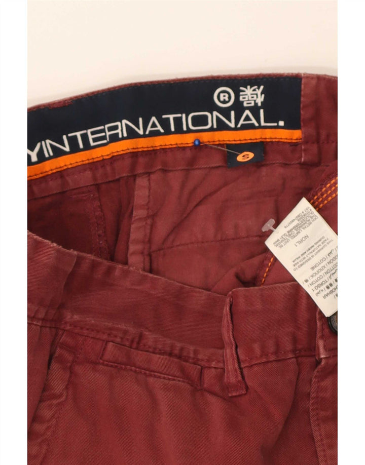 Superdry muške chino kratke hlače male W32, kestenjasti pamuk