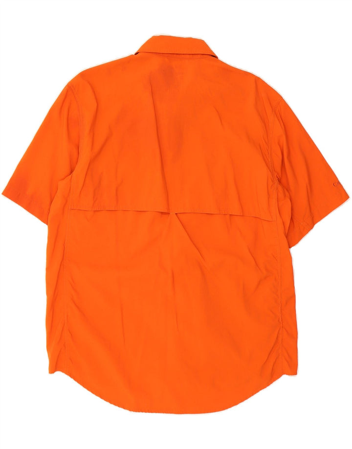 CANADIAN Mens Short Sleeve Shirt XL Orange Polyester Vintage Canadian and Second-Hand Canadian from Messina Hembry 