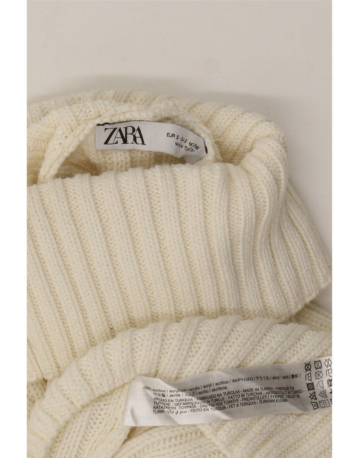 Zara ženski kratki kratki pulover s rol izrezom UK 10 Mali bijeli